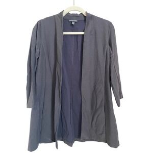 EILEEN FISHER Women's Size XS Crepe‎ Gray Open Front Long Sleeve Jacket